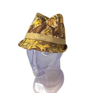 Vintage Jiffy Golf Hat Cap Men's Pellon Lined All Over Print USA Camo Mod Sz L